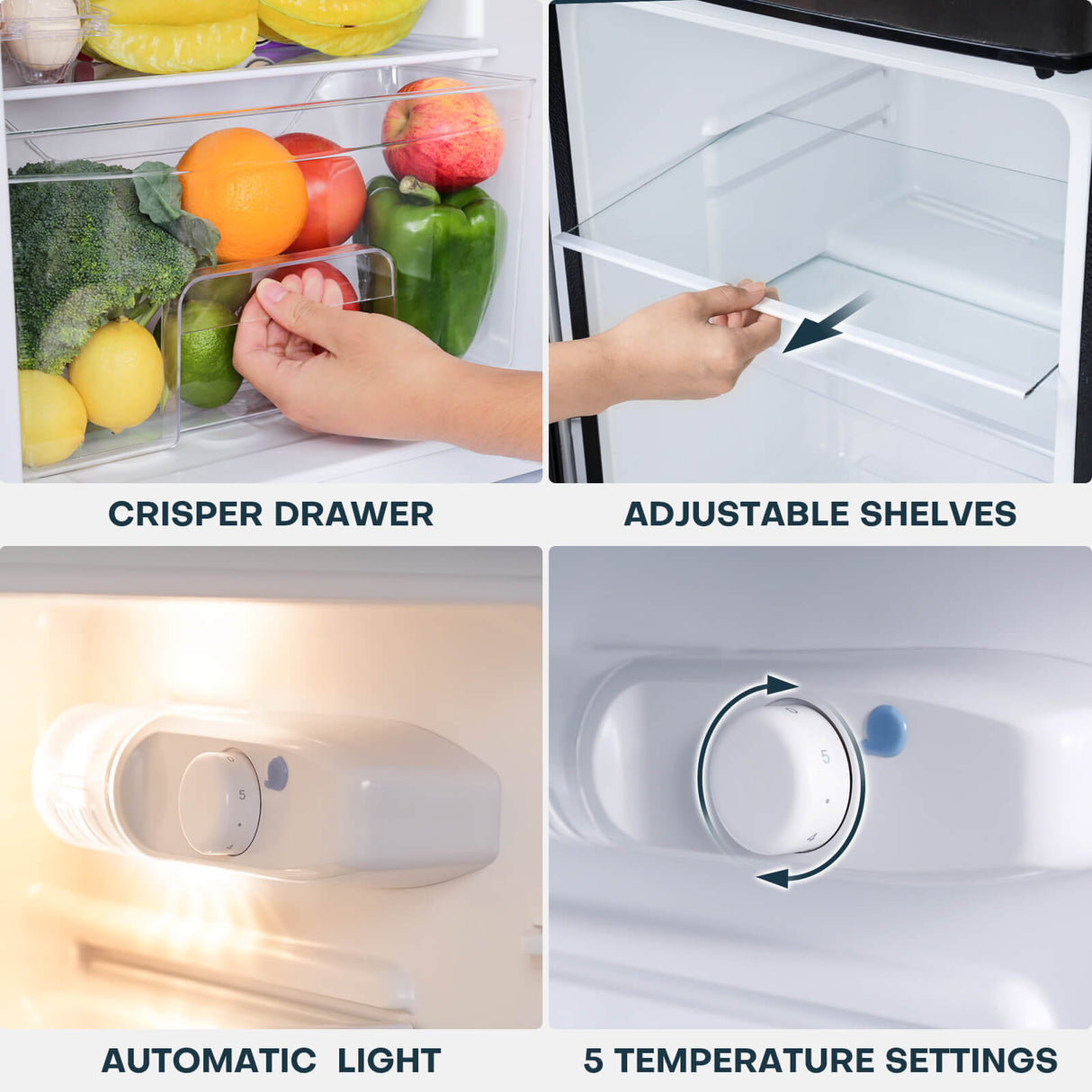 Upstreman 4.5 Cu.Ft Mini Fridge with Freezer, Single Door Small  Refrigerator, Adjustable Thermostat, Low noise, Energy-efficient, Compact  Refrigerator
