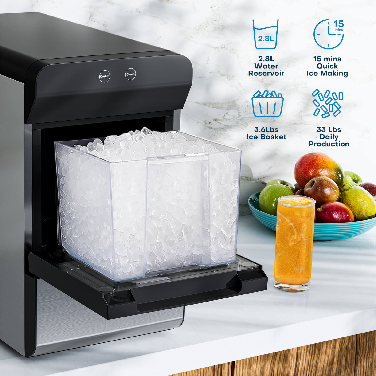 X90 Pro Nugget Ice Maker Countertop, Perfect for family use – Upstreman