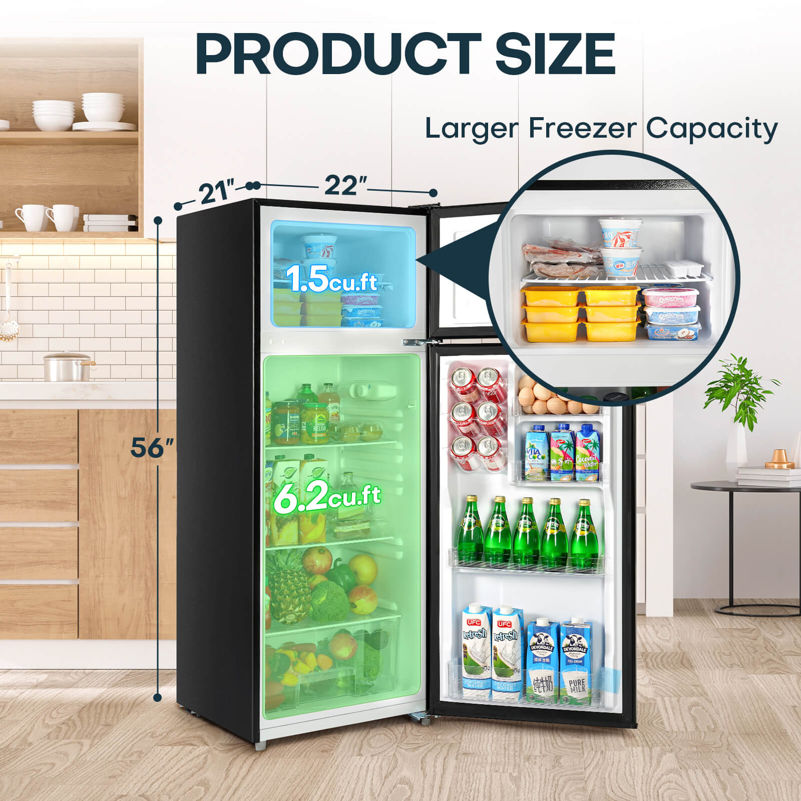 Apartment size online fridge dimensions