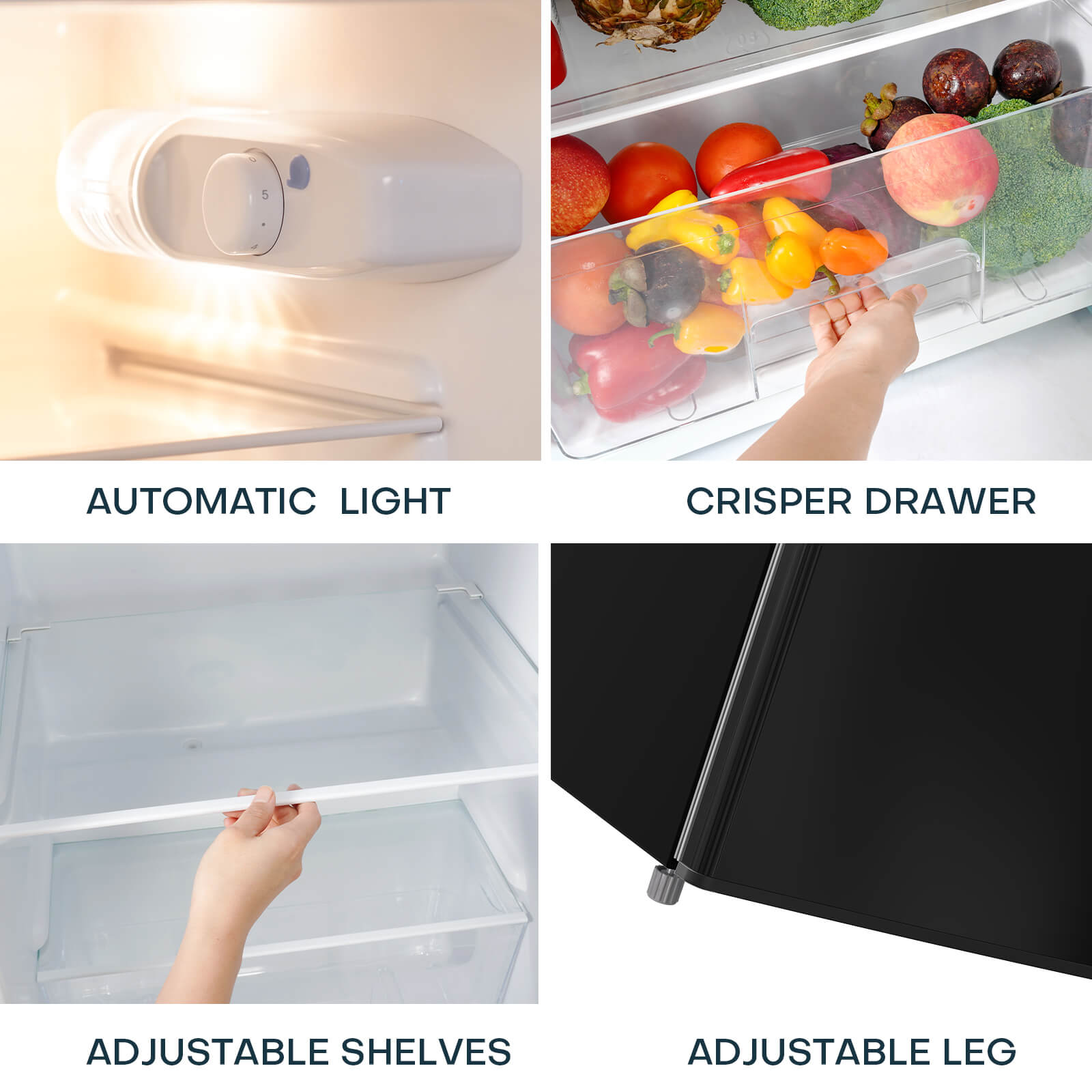 Black apartment online size fridge