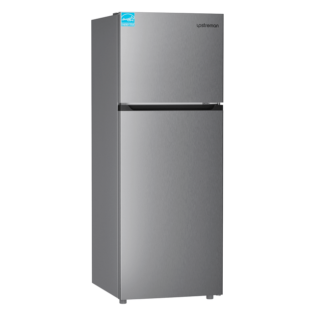 pstreman 14.7 Cu.Ft. Double Door Fridge in White Steel with Large Capacity Top Freezer, Frost Free, Adjustable Thermostat Control, Fingerprint-resistant,Reversible Door Swing, ENERGY STAR